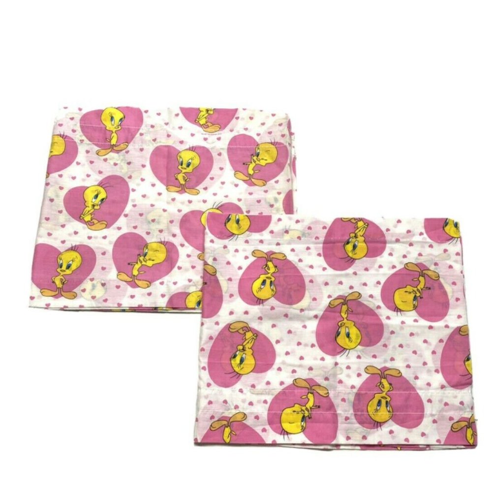 2 Vintage 90s Tweety Bird Valances Curtains